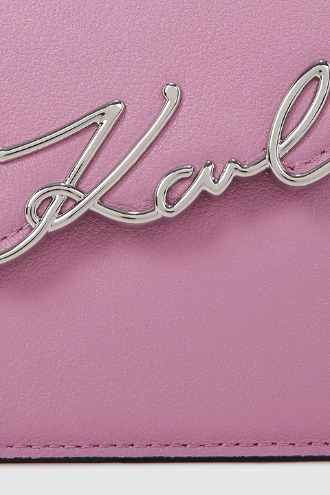 Karl Lagerfeld torebka skórzana K/SIGNATURE kolor różowy A1W30458 - zdjęcie produktu nr 2