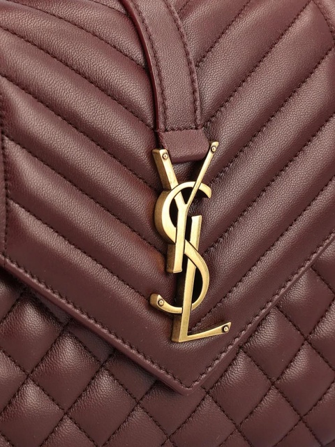 Saint Laurent matelassé logo envelope shoulder bag - Red - zdjęcie produktu nr 2