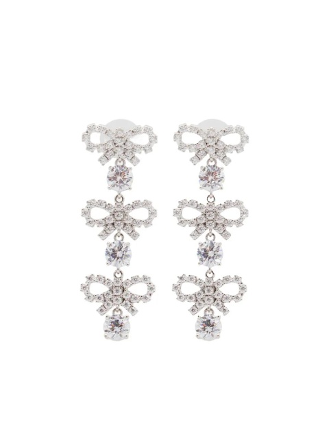 Self-Portrait mini Bow drop earrings - Silver - zdjęcie produktu nr 1