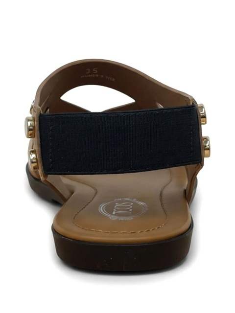 Tod's button leather sandals - Neutrals - zdjęcie produktu nr 2