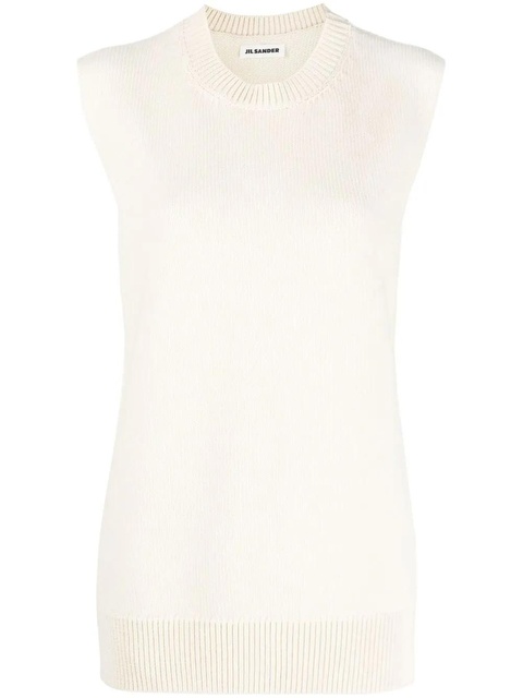 Jil Sander cashmere wool blend knit vest - White - zdjęcie produktu nr 1