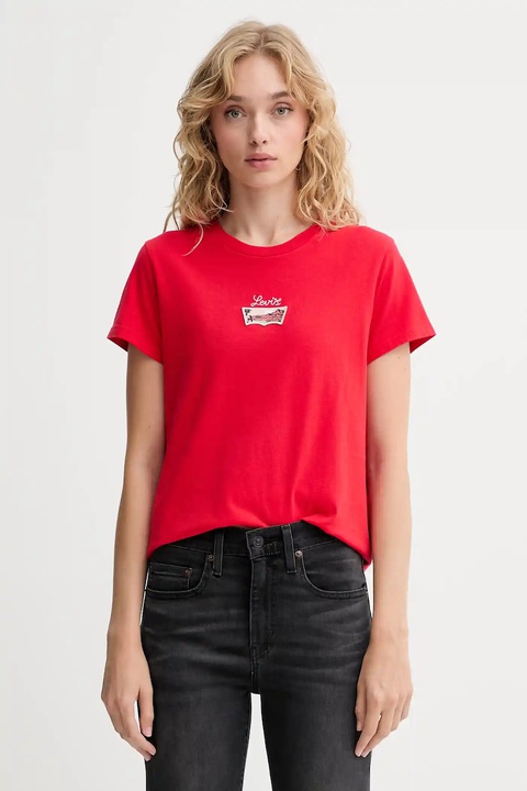 Levi's t-shirt bawełniany damski kolor czerwony 17369 - zdjęcie produktu nr 1