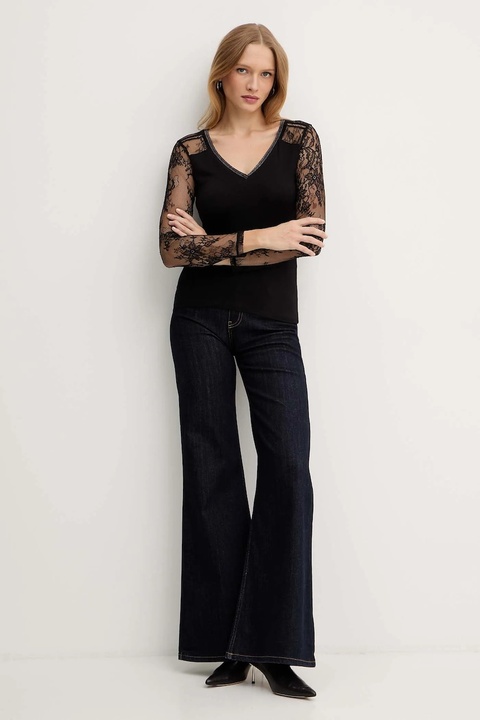 Morgan bluzka damska kolor czarny gładka TSABINE - zdjęcie produktu nr 1