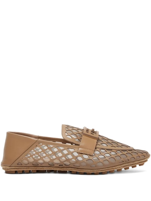FENDI laser-cut leather loafers - Brown - zdjęcie produktu nr 1