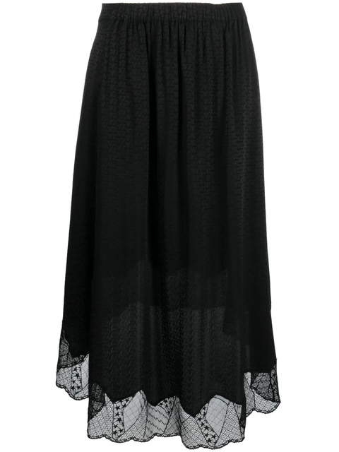 Zadig&Voltaire lace-trim silk skirt - Black - zdjęcie produktu nr 1