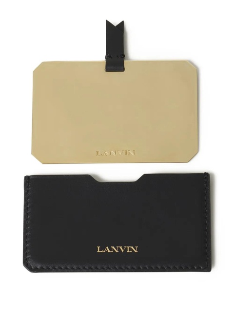 Lanvin gold-stamp leather card holder - Black - zdjęcie produktu nr 1