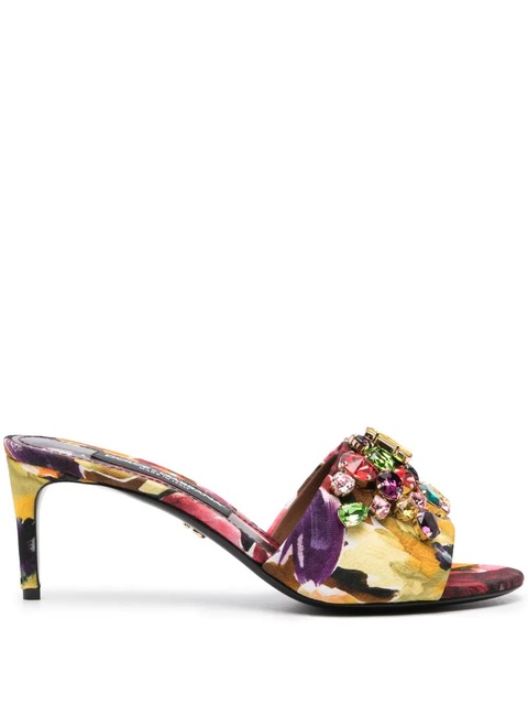 Dolce & Gabbana 70mm jewel-embellished mules - Black - zdjęcie produktu nr 1