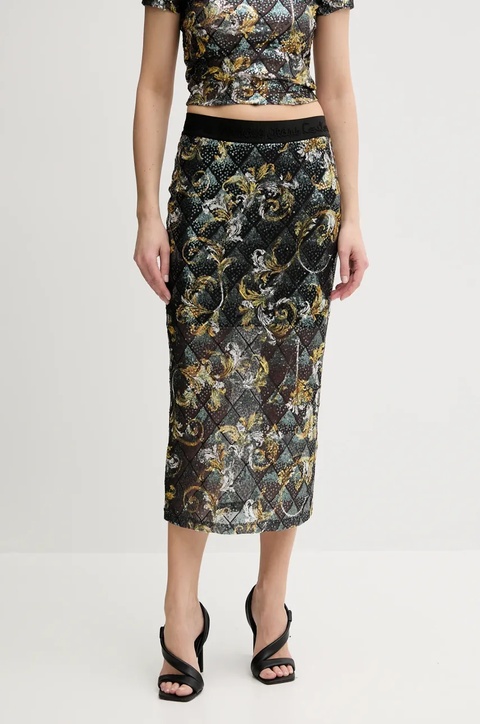 Versace Jeans Couture spódnica kolor czarny midi prosta 78HAE806 JS443 - zdjęcie produktu nr 1