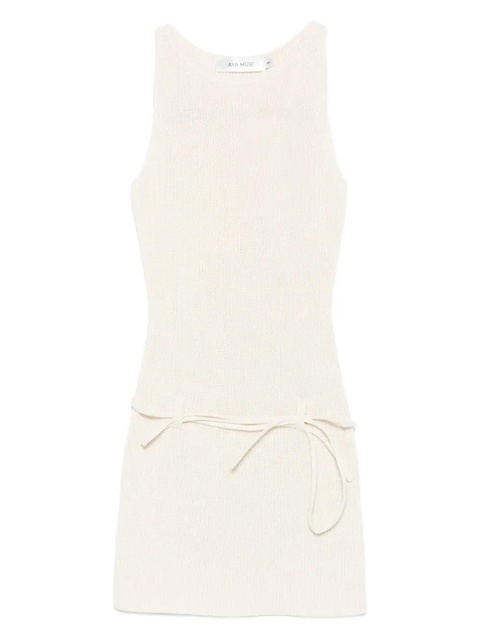 Aya Muse Zeal belted ribbed mini dress - Neutrals - zdjęcie produktu nr 1