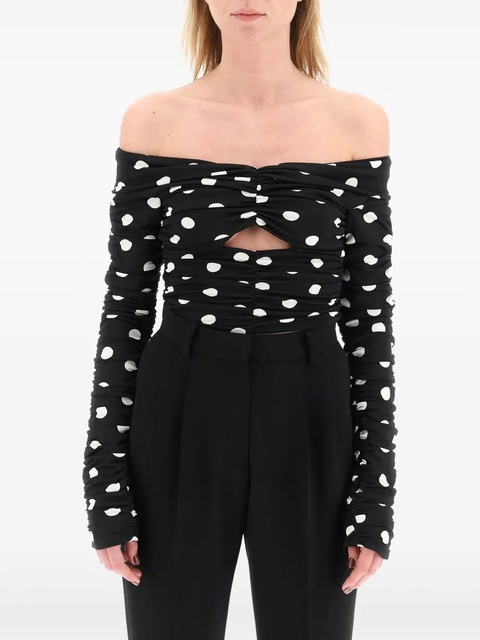 Magda Butrym polka dot-print crop top - Black - zdjęcie produktu nr 1