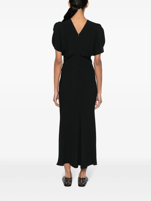 Victoria Beckham ruched-waist crepe midi dress - Black - zdjęcie produktu nr 2