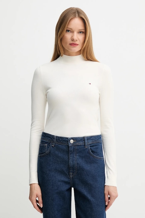 Tommy Hilfiger sweter damski kolor beżowy lekki WW0WW47462 - zdjęcie produktu nr 1
