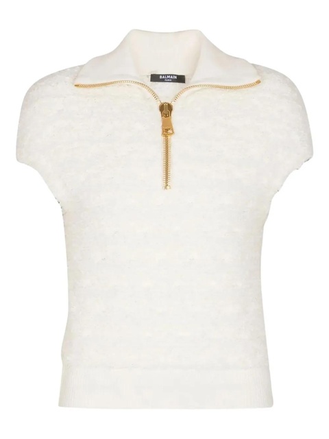 Balmain zip-neck top - Neutrals - zdjęcie produktu nr 1