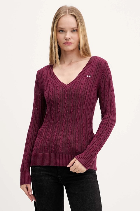 Hollister Co. sweter damski kolor bordowy KI350-5138 - zdjęcie produktu nr 1