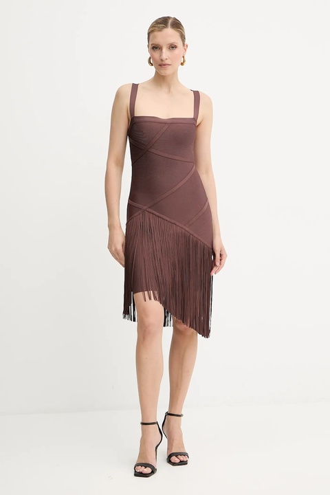 Herve Leger sukienka Josephine kolor brązowy mini dopasowana FRI8513807 - zdjęcie produktu nr 2