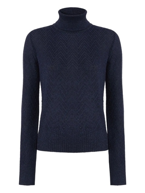 Missoni chevron-pattern turtleneck sweater - Blue - zdjęcie produktu nr 1