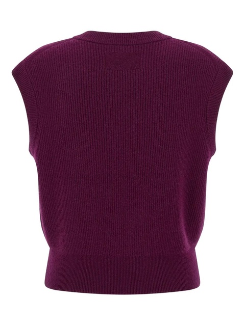 Guest In Residence ribbed V-neck vest - Red - zdjęcie produktu nr 2