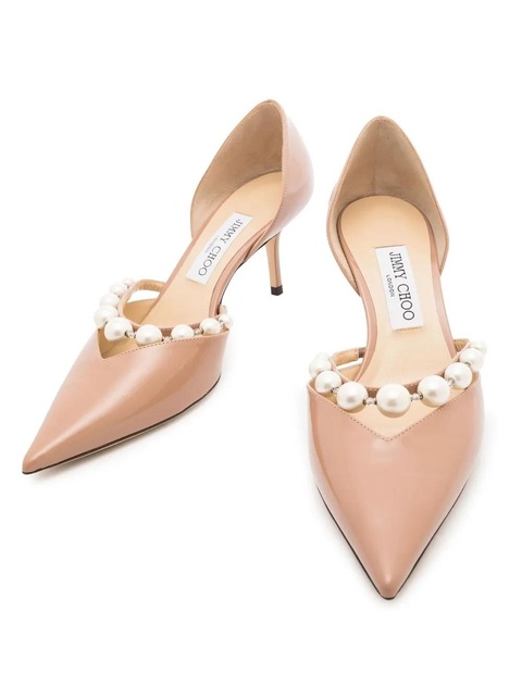 Jimmy Choo Aurelie 65mm pearl-embellished pumps - Pink - zdjęcie produktu nr 2