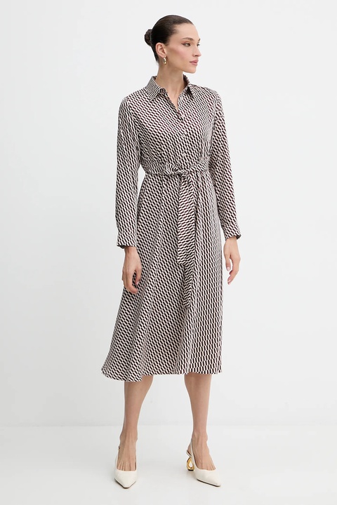 Marella sukienka Emme by Marella kolor bordowy midi rozkloszowana 2525226101200 - zdjęcie produktu nr 2