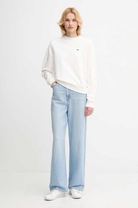 Lacoste bluza bawełniana damska kolor beżowy gładka SF5270 - zdjęcie produktu nr 2