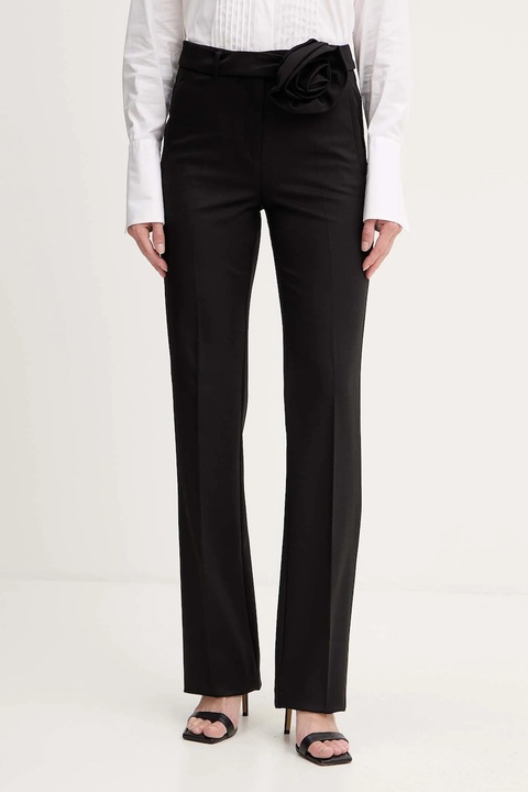 Marella spodnie damskie kolor czarny dzwony high waist 2523136242200 - zdjęcie produktu nr 1