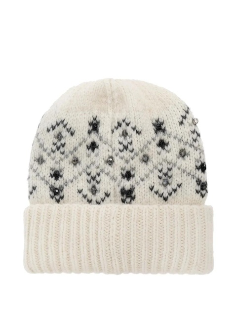 Moncler crystal-embroidered beanie - Neutrals - zdjęcie produktu nr 2