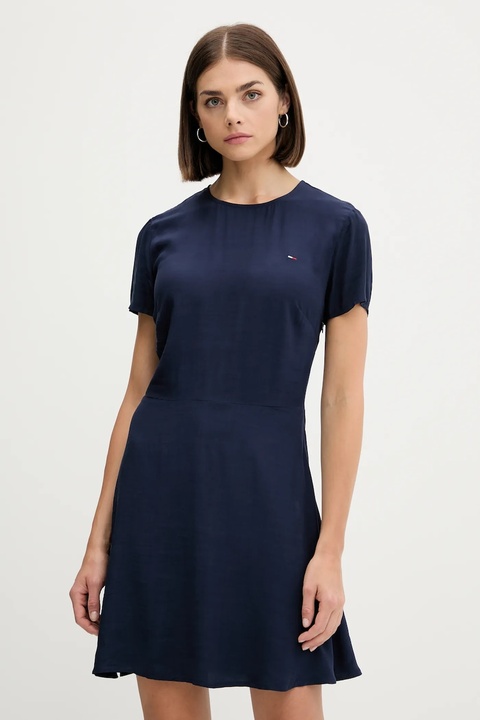 Tommy Jeans sukienka kolor granatowy mini rozkloszowana DW0DW21120 - zdjęcie produktu nr 1
