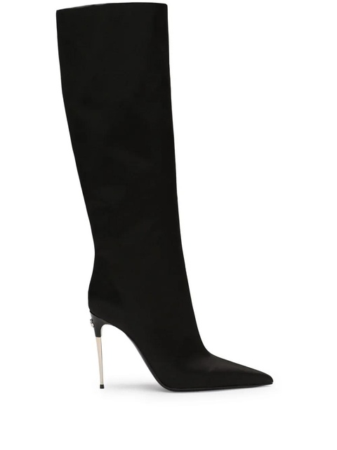 Dolce & Gabbana logo-plaque leather boots - Black - zdjęcie produktu nr 1