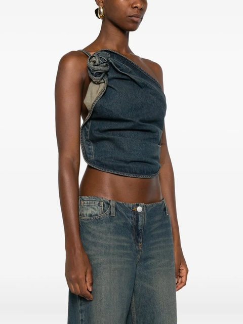 Magda Butrym draped asymmetric-neck top - Blue - zdjęcie produktu nr 2
