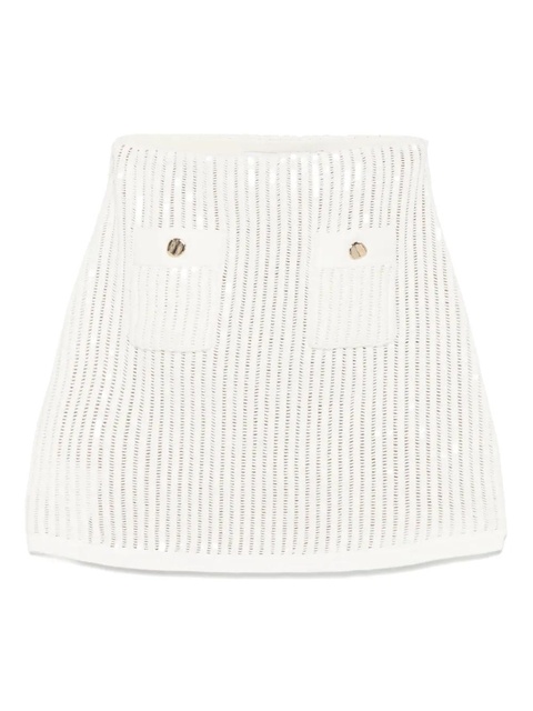 Self-Portrait sequined crochet mini skirt - White - zdjęcie produktu nr 1
