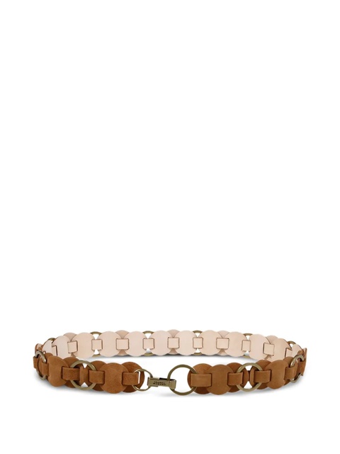 ISABEL MARANT Lota leather circle-link belt - Brown - zdjęcie produktu nr 1