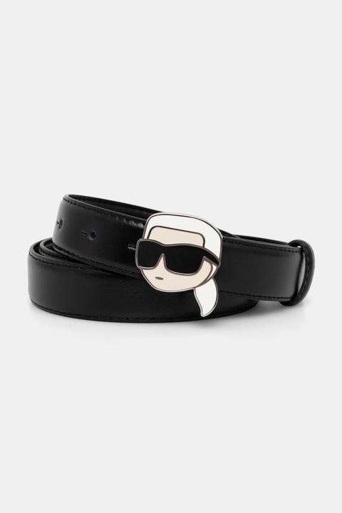 Karl Lagerfeld pasek skórzany damski kolor czarny A1W33184 - zdjęcie produktu nr 1