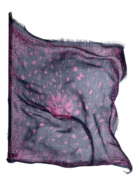 Zadig&Voltaire Nuage fringed printed bandana scarf - Blue - zdjęcie produktu nr 1