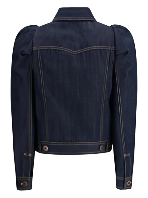 Alexander McQueen pinched-shoulder denim jacket - Blue - zdjęcie produktu nr 2