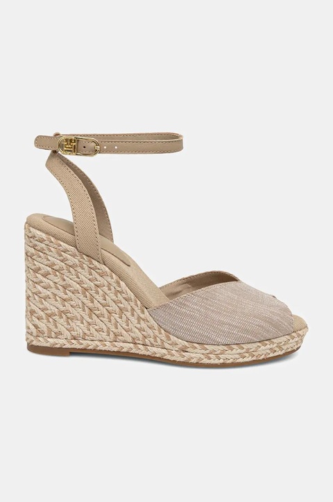Tommy Hilfiger sandały CHAMBRAY HIGH WEDGE ESPADRILLE kolor beżowy FW0FW08588 - zdjęcie produktu nr 2