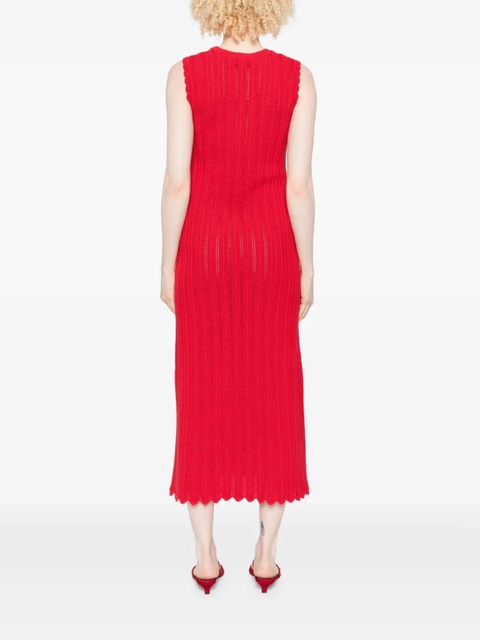 Altuzarra scalloped-trim midi dress - Red - zdjęcie produktu nr 2