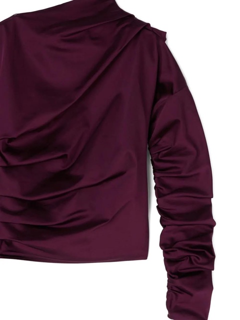 GANNI ruched satin top - Red - zdjęcie produktu nr 2