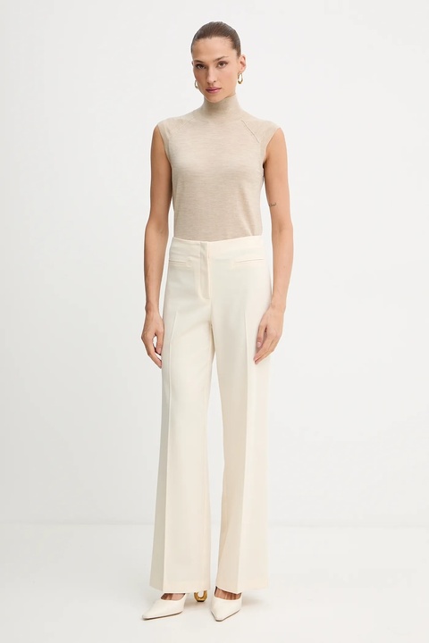 BOSS kamizelka wełniana damski kolor beżowy lekki z półgolfem 50544998 - zdjęcie produktu nr 2