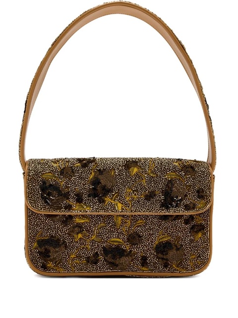 STAUD Tommy floral beaded shoulder bag - Brown - zdjęcie produktu nr 1
