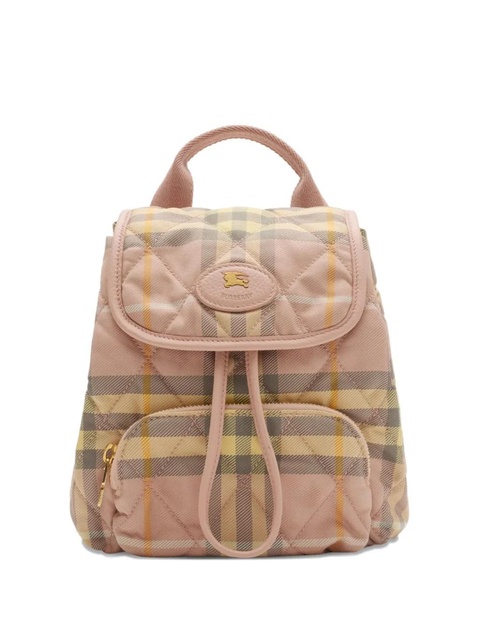 Burberry Horseshoe quilted check backpack mini bag - Pink - zdjęcie produktu nr 1