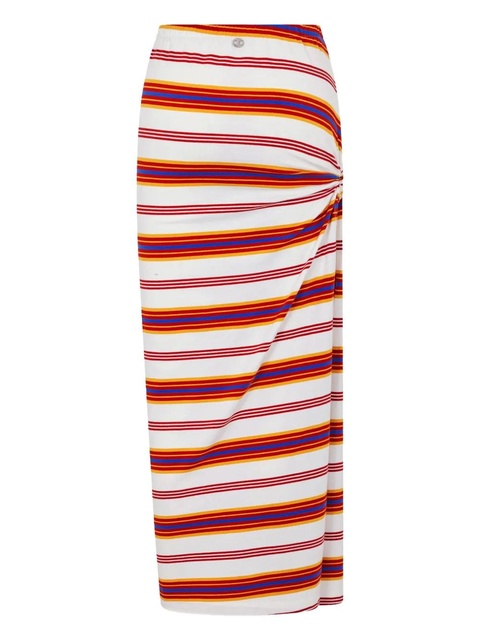 Rabanne striped draped skirt - White - zdjęcie produktu nr 2