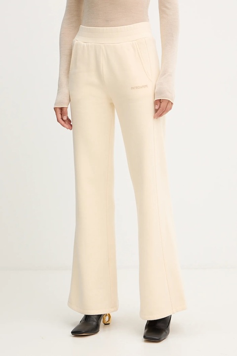 Patrizia Pepe spodnie dresowe bawełniane damskie kolor beżowy gładkie 2P1718 J079 - zdjęcie produktu nr 1