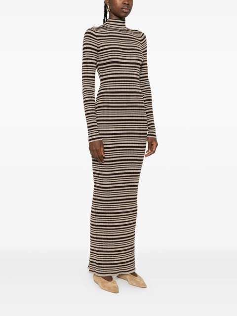 Nanushka turtleneck striped maxi dress - Brown - zdjęcie produktu nr 2