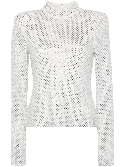 Self-Portrait rhinestone fishnet top - White - zdjęcie produktu nr 1
