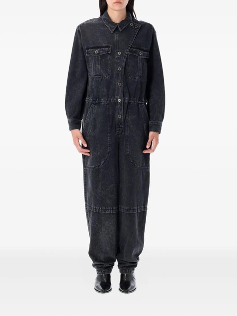 MARANT ÉTOILE buttoned flap-pocket jumpsuit - Black - zdjęcie produktu nr 1