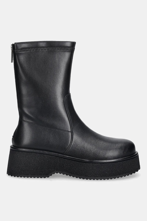 GOE botki skórzane damskie kolor czarny na platformie lekko ocieplone SS2N4142 BLACK - zdjęcie produktu nr 2