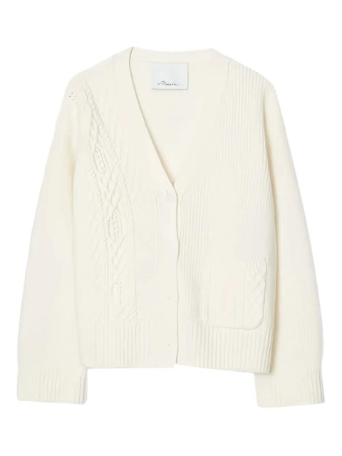 3.1 Phillip Lim cable-knit V-neck cardigan - Neutrals - zdjęcie produktu nr 1