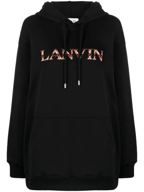 Lanvin logo-embroidered hoodie - Black - zdjęcie produktu nr 1