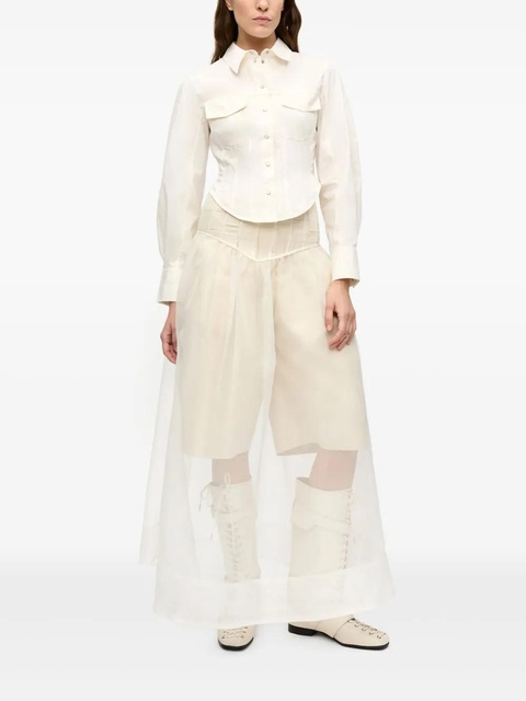 GANNI boned shirt - White - zdjęcie produktu nr 2