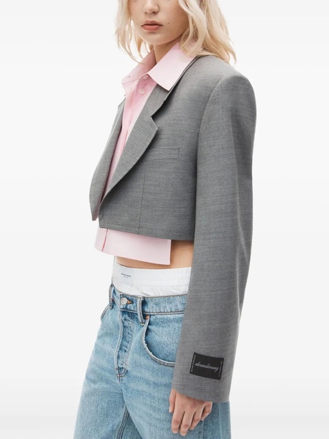 Alexander Wang layered cropped blazer - Grey - zdjęcie produktu nr 2